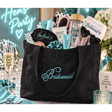 Tote Bag Black and Aqua - Bridesmaid